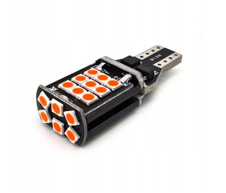 W16W T15 Dipsiz Park LED Işık 12-24V CANBUS 1200lm 24 Led Turuncu 