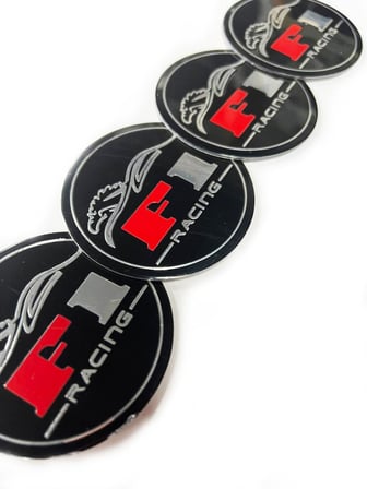 Jant Logosu Jant Göbeği Arması Sticker Amblem F1 Racing 4 Adet 67mm