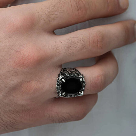 Supertrend Gümüş Osmanlı Tuğra Armalı Pençe Erkek Yüzük