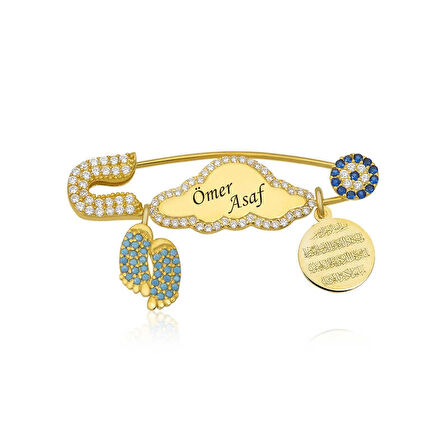 Supertrend Gümüş İsimli Bebek Yaka İğnesi