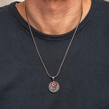 Supertrend Gümüş Ayyıldız Kartal Erkek Kolye