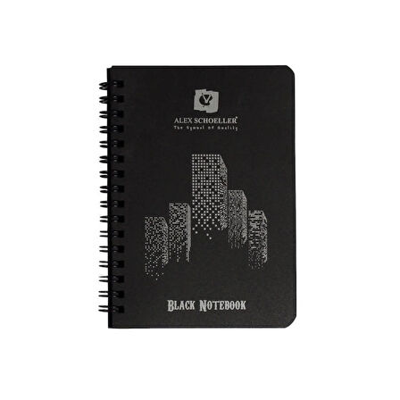Supertrend Black Notebook Spiralli Siyah Defter A6 120 gr. 60 yaprak