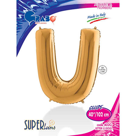 U Harf Supertrend Altın Folyo Balon 40"