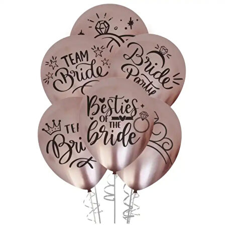 Team Bride Baskılı Krom Balon 12"
