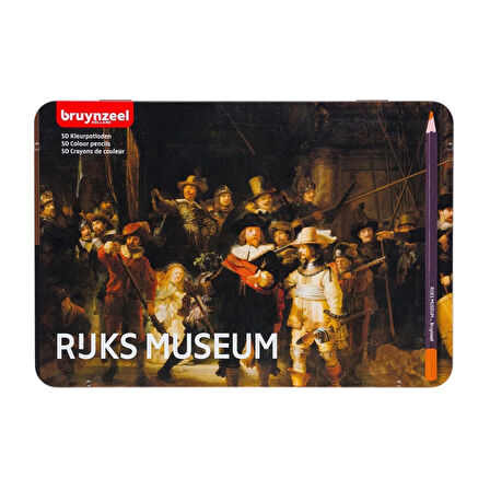 Bruynzeel Colour Pencils Rijksmuseum The Night Watch Set Kuru Boya Kalemi Seti 50 Renk Metal Kutu