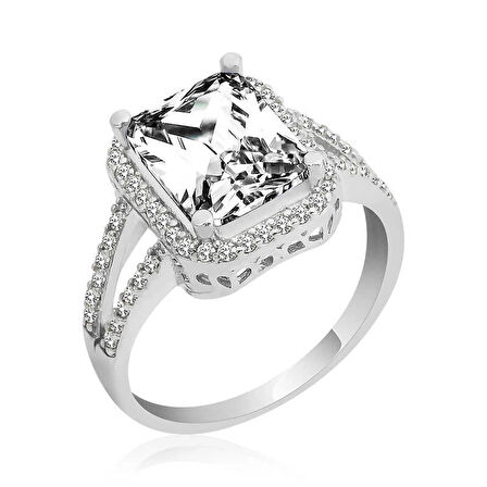 Supertrend Gümüş Baget Kare Kadın Yüzük