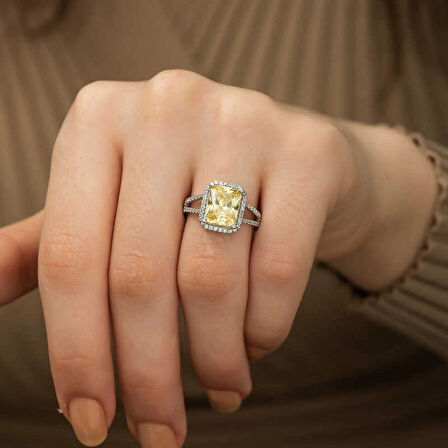 Supertrend Gümüş Baget Kare Kadın Yüzük