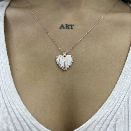 Supertrend Gümüş Rose Kalpli İsimli Kadın Kolye