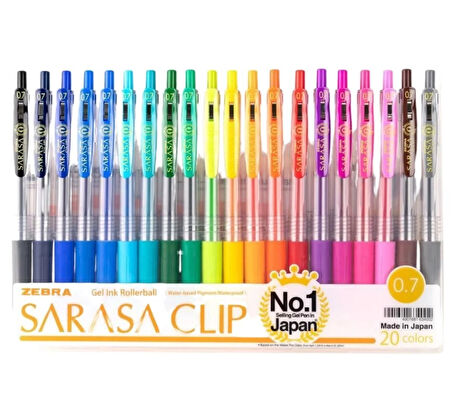 Supertrend Sarasa Clip Jel Mürekkepli Roller Kalem Seti 0.7 mm. 20 Renk