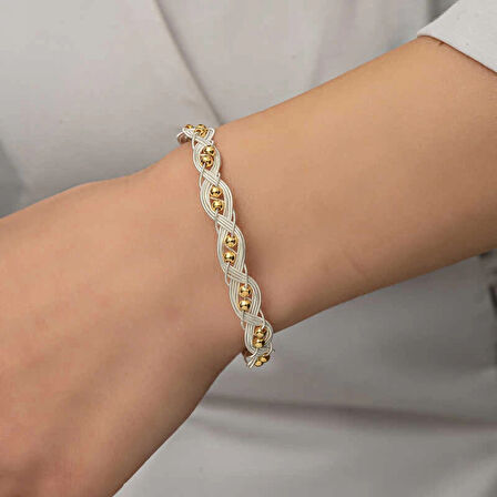 Supertrend Gümüş Kazaziye Örgü Bileklik