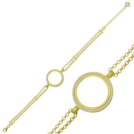 Supertrend Gümüş Çeyrek Takılabilen Altın Kaplama Kadın Bileklik