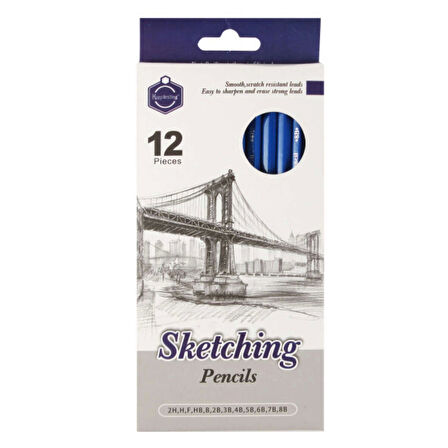 Supertrend Dereceli Kalem Karakalem Eskiz Çizim Seti 12'li (2H-10B)