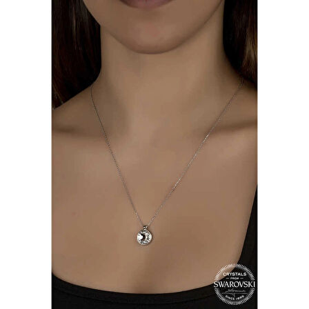 Supertrend Swa Crystal Taşlı Çerçeveli Gümüş Kadın Kolye
