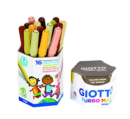 Supertrend Turbo Maxi Skin Tones Keçeli Boya Kalemi 16'lı Pot Ten Renkleri