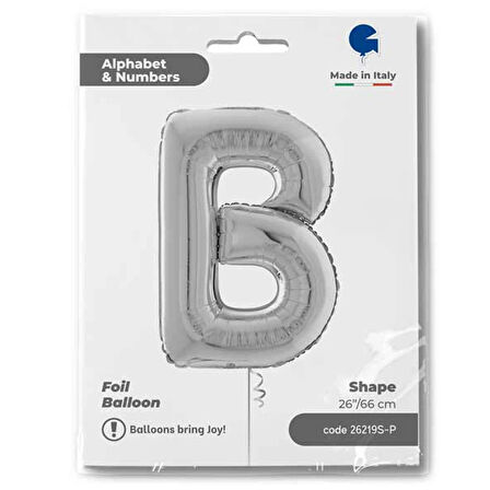 B Harf Supertrend Gümüş Folyo Balon 26"