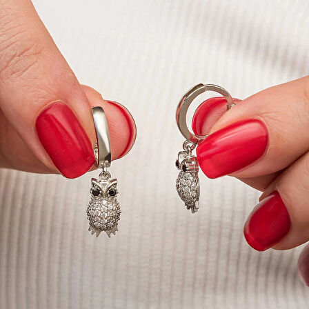 Supertrend Gümüş Sallantılı Baykuş Kadın Küpe