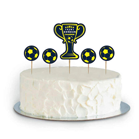 Champion Sarı Lacivert Cupcake Süsü