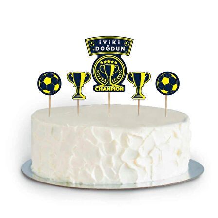 Champion Sarı Lacivert Cupcake Süsü