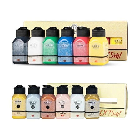 Supertrend Akrilik Boya Seti 12 Renk x 75 ml. Canlı ve Metalik Renkler
