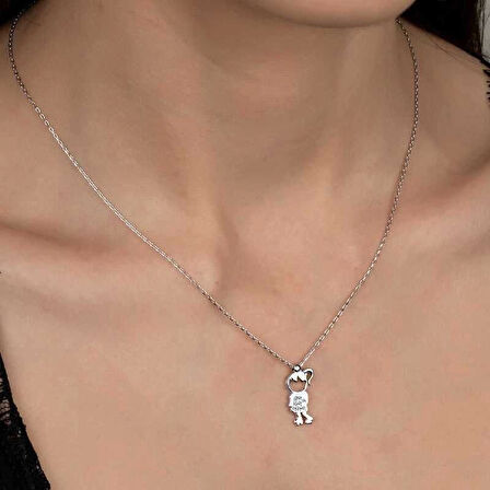 Supertrend ' Taşlı Gümüş Çocuk Kadın Kolye