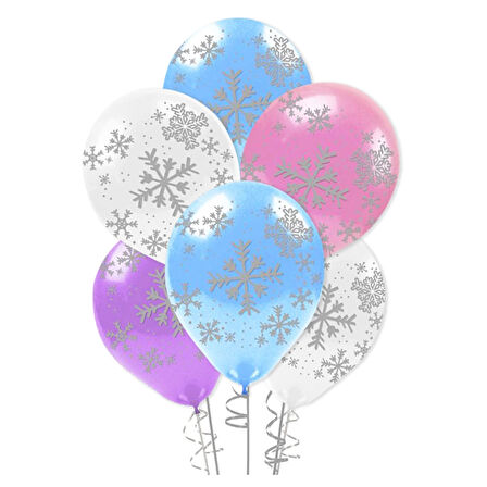 Çepeçevre Snowflakes Baskılı Balon 12"