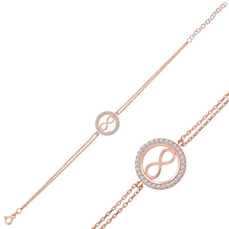 Supertrend Gümüş Rose Sonsuzluk Kadın Bileklik