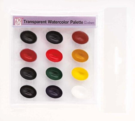 Supertrend Transparent Watercolor Palette 12 Renk Tablet Sulu Boya Seti