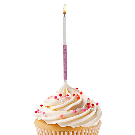 Mor Simli Doğum Günü Mumu