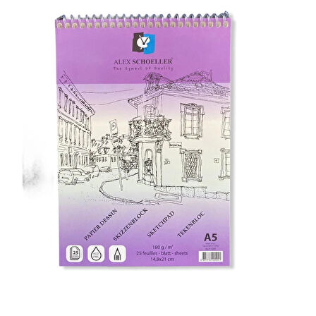 Supertrend Spiralli Eskiz Çizim Defteri 180 gr. A5 25 yp.