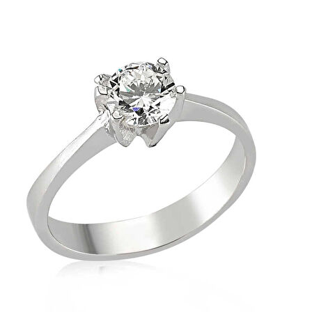 Supertrend Gümüş Tek Taş Kadın Yüzük