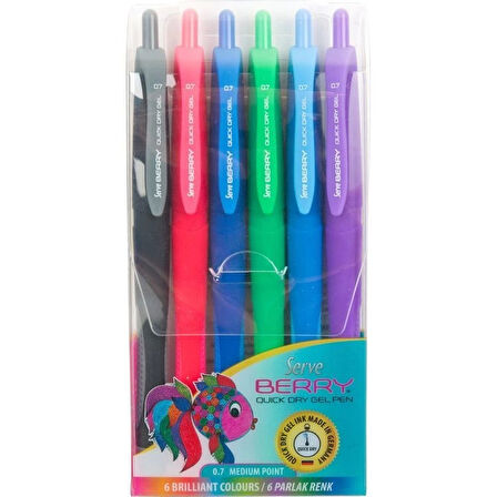 Supertrend Berry Hızlı Kuruyan Jel Kalem Seti 0.7 mm. 6 Renk Set A