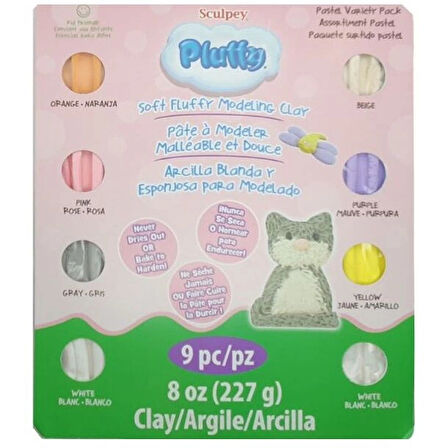Supertrend Pluffy Pastel Renkler Polimer Kil Seti 8 Renk + Ebeşuar