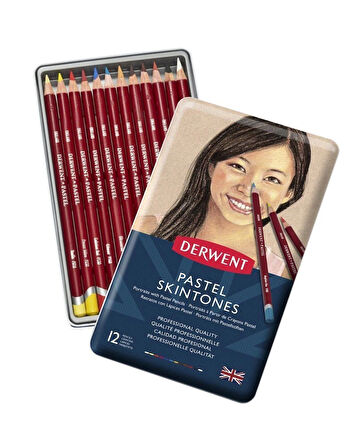 Supertrend Pastel Pencil Skintones Teneke Kutu Pastel Boya Kalem Seti 12 Renk Ten Renkleri