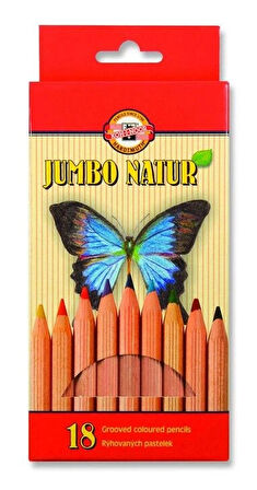 Supertrend Jumbo Naturel Kalın Kuru Boya Kalemi Seti 18 Renk