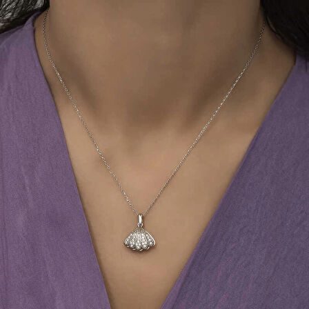 Supertrend Gümüş İncili İstiridye Kadın Kolye