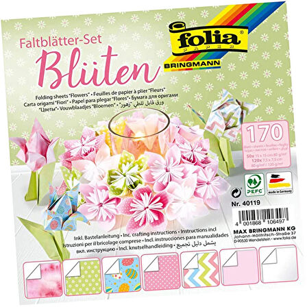 Supertrend Origami Kağıdı Seti 15x15 cm. 170 Yaprak Çiçeklenme