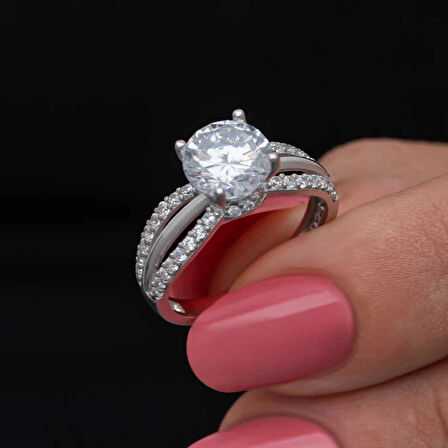 Supertrend Gümüş Tek Taş Kadın Yüzük