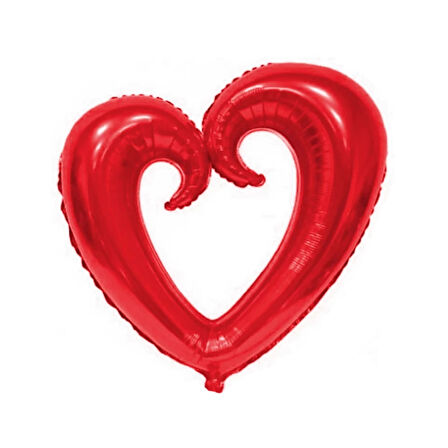 Kırmızı İçi Boş Kalp Folyo Balon 40"