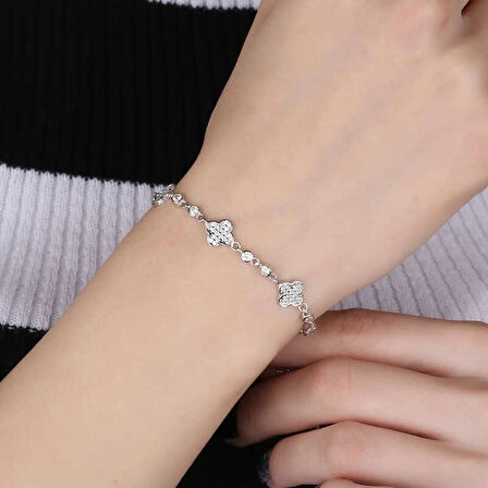 Supertrend Gümüş Yonca Kadın Bileklik