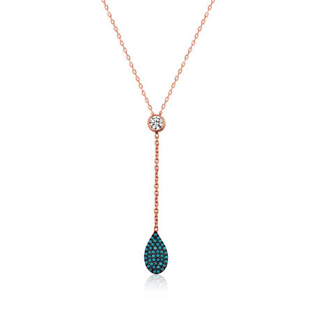 Supertrend Gümüş Rose Aşk Damlası Kadın Kolye