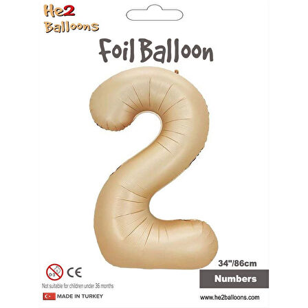 2 Rakam Karamel Folyo Balon 34"