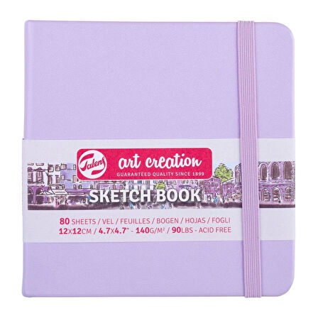 Supertrend Art Creation Sketchbook Sert Kapak Eskiz Çizim Defteri 140 gr. 12x12 cm. 80 yp. PASTEL LİLA