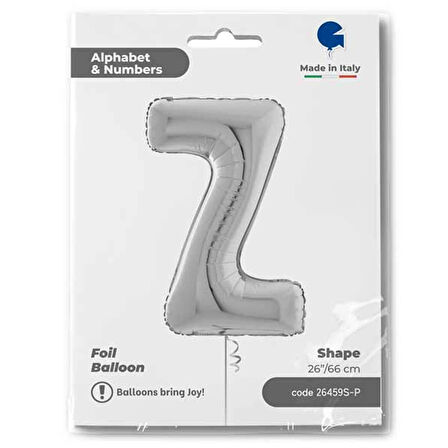 Z Harf Supertrend Gümüş Folyo Balon 26"