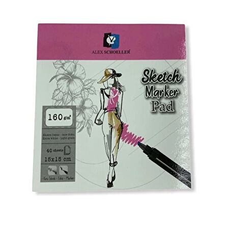 Supertrend Sketch Marker Defteri Pad 160 gr. 15x15 cm. 40 yp.