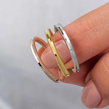 Supertrend Gümüş 3 Renk Ajda Kadın Yüzük