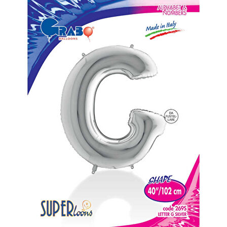 G Harf Supertrend Gümüş Folyo Balon 40"