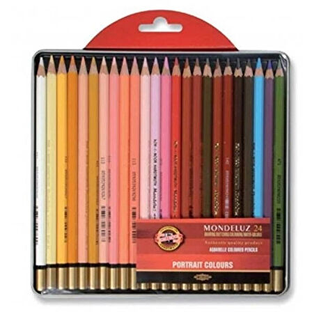 Supertrend Mondeluz Aquarell Boya Kalemi Seti 24 Renk Metal Kutu PORTRE TONLARI