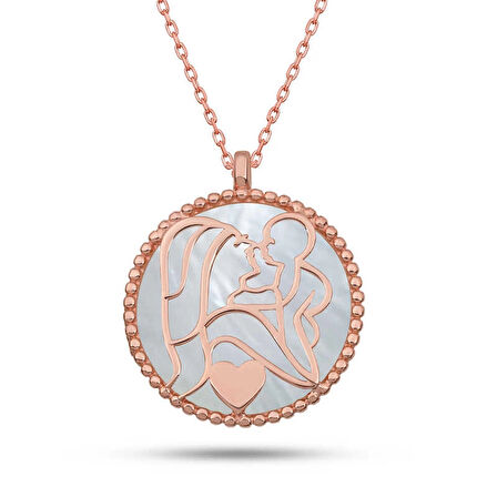 Supertrend Gümüş Fosforlu Rose Anne Çocuk Sevgisi Kadın Kolye