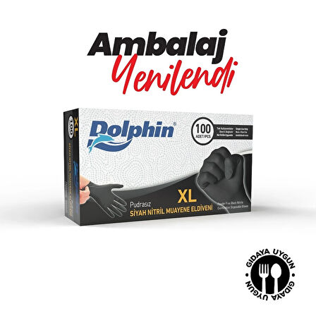 Supertrend Siyah Çok Amaçlı Nitril Muayene Eldiveni XL Beden 100 Adet - MDR