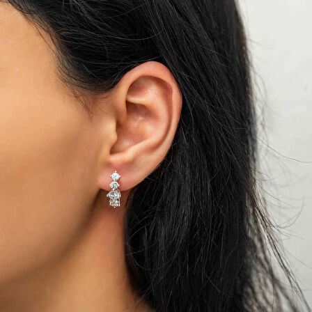 Supertrend Gümüş 5 Taş Küpe